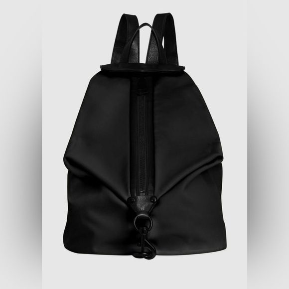 REBECCA MINKOFF Backpack Authentic Purse Jumbo Zipped Nylon Women Black NWT - Picture 1 of 16
